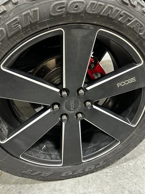 Dull black Foose wheel with brake dust before coating
